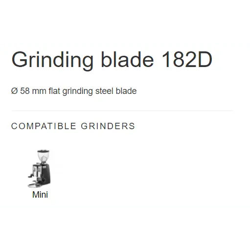 Mazzer Mini Doser Grinder Burr Set 58mm 182D - Image 5